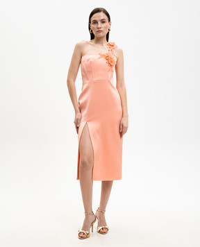 David Koma Orange one-shoulder dress with slit RE26DK67D