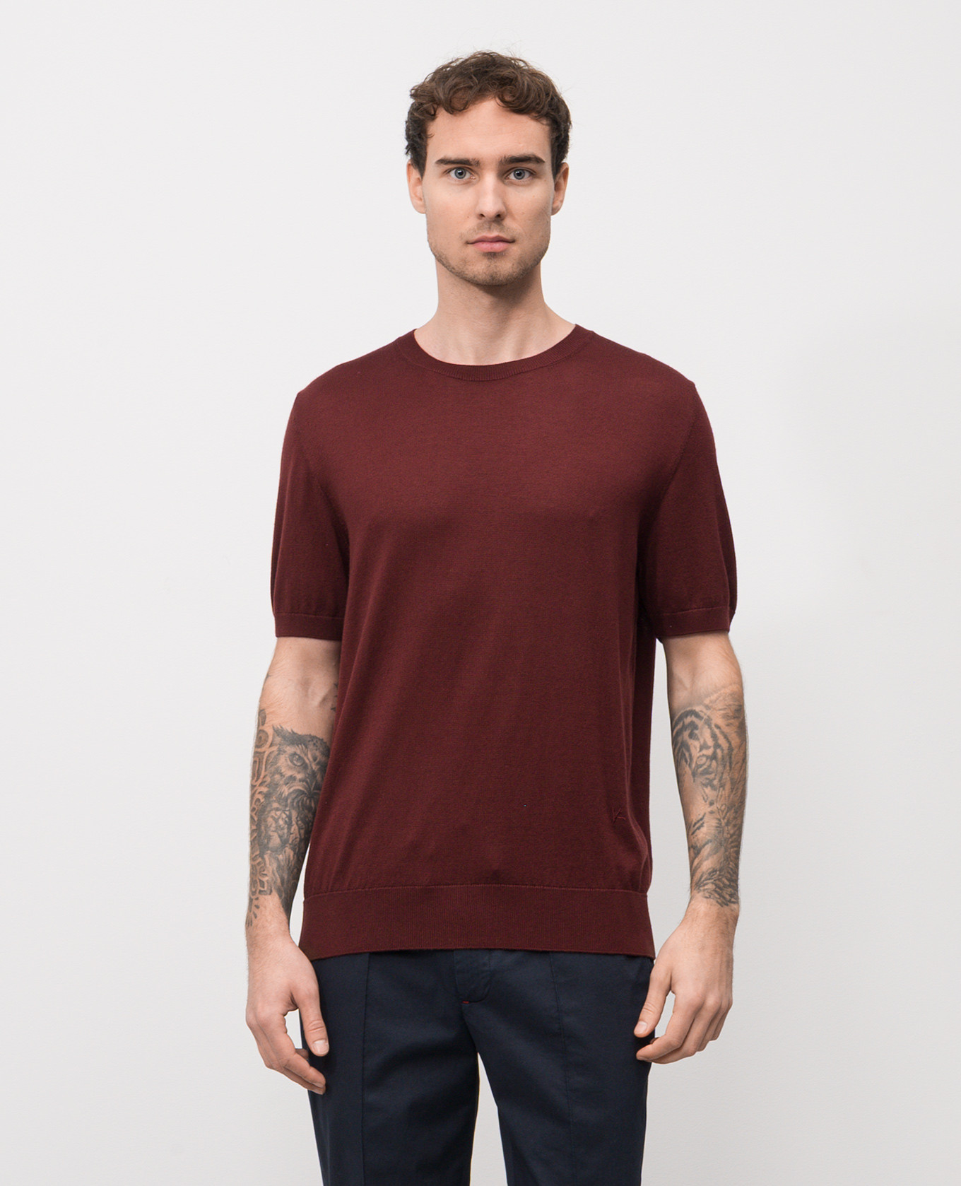 Brown silk and cashmere T-shirt ISAIA 3