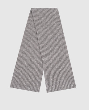 Brunello Cucinelli Children's gray scarf with cashmere and wool BBMM77069A