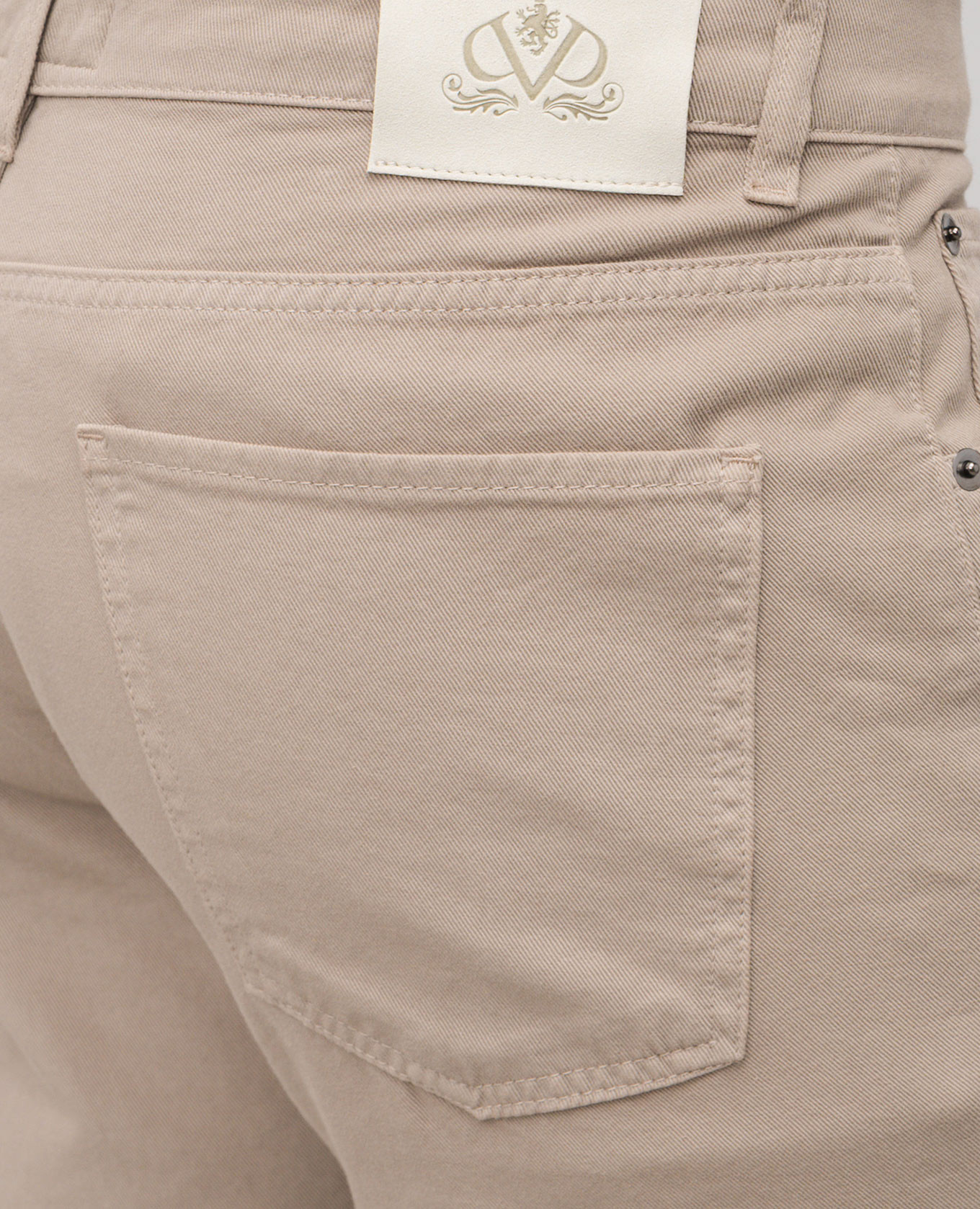 

Beige jeans with logo patch Pini Parma