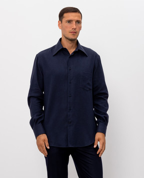 Brunello Cucinelli Navy blue patterned shirt MY6370621