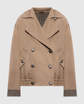 Brunello Cucinelli Beige double-breasted jacket with linen ML5977604P