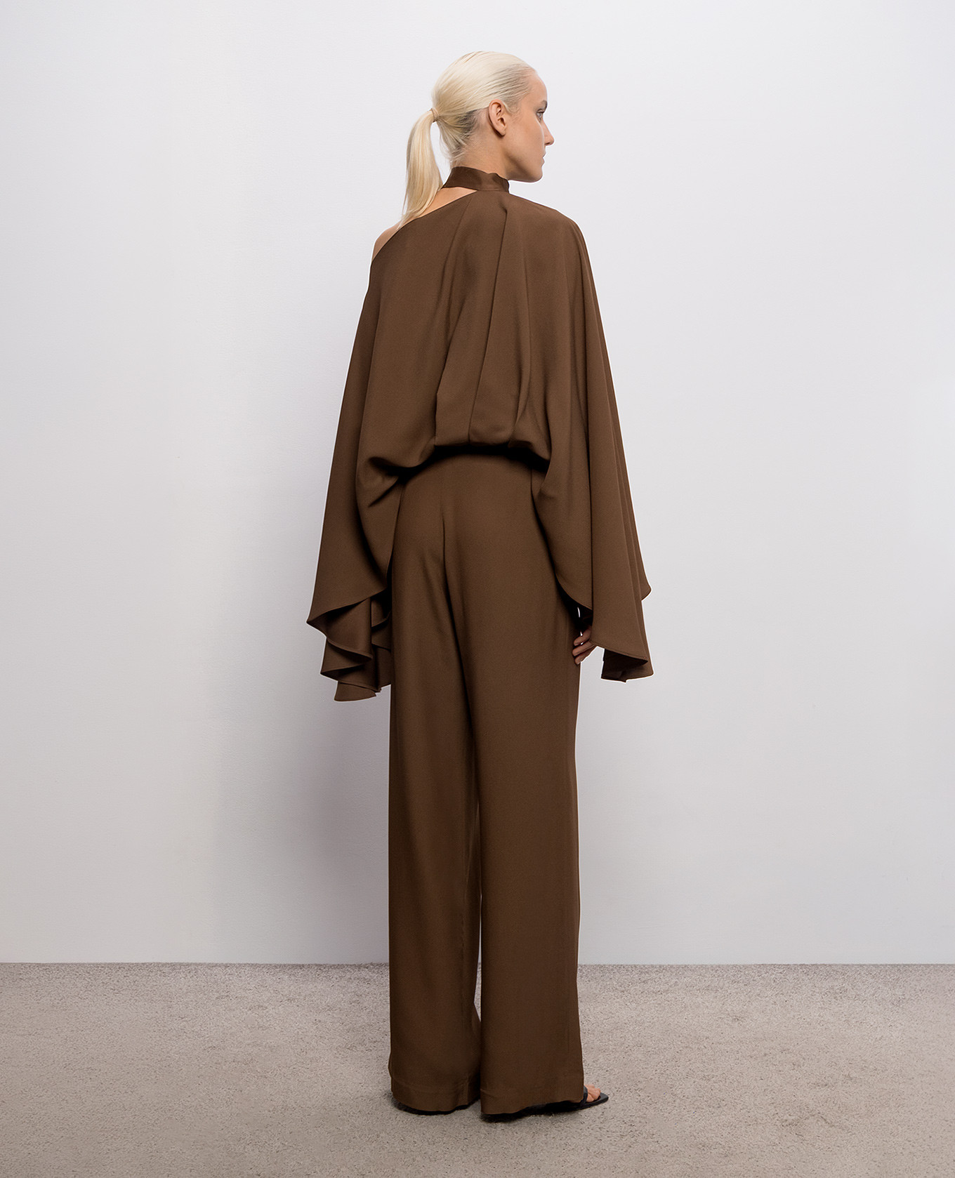 Brooks brown one-shoulder jumpsuit Taller Marmo 4