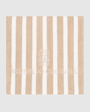 Brunello Cucinelli Beige striped beach towel MLSPUBS02