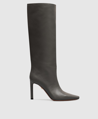 Bottes en cuir gris