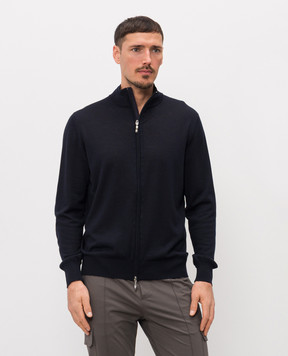 Doriani Cashmere Blue cardigan made of wool, silk and cashmere 18416B79