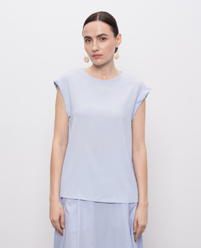 Peserico Blue top with silk M0653307000