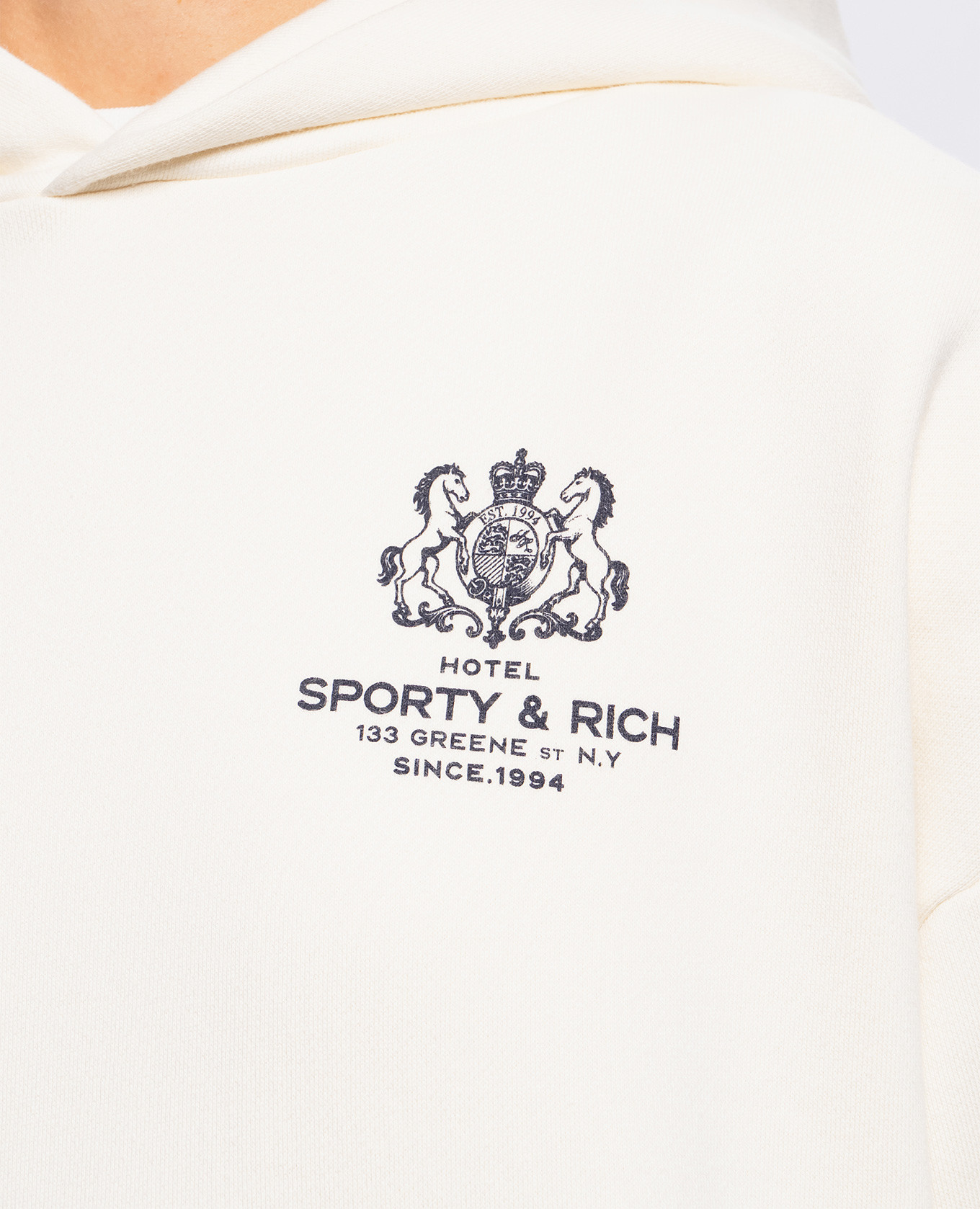 SR Hotel ivory print hoodie Sporty & Rich 5