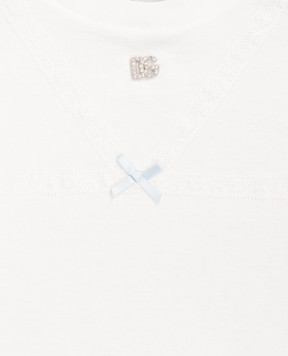 Dolce&Gabbana Children's white T-shirt with lace L5JTQMG7PYG812+