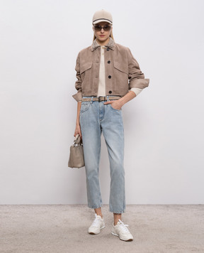 Brunello Cucinelli Blue jeans with a patch MA095P5847