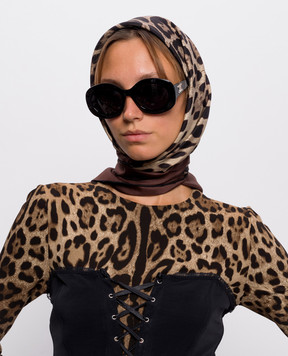 Dolce&Gabbana Beige leopard print silk scarf FN090RGDBYX