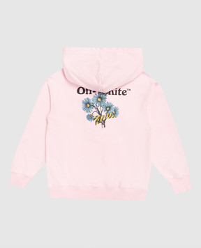 Off-White Children's pink hoodie with floral print 44GBB002S26F002