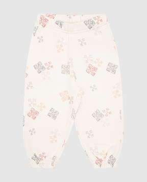 Off-White Children's ivory joggers with logo print 44GXD001F26F002