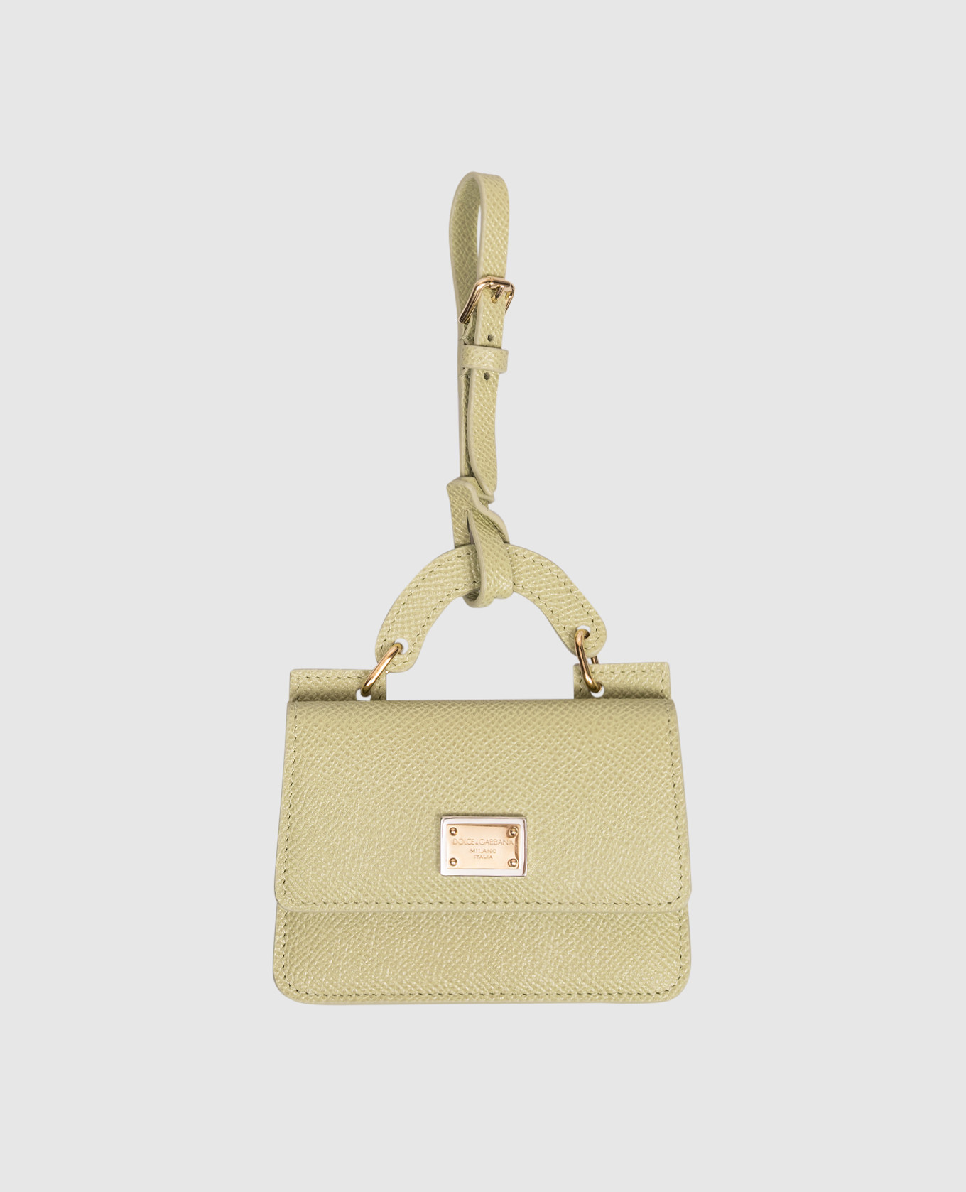 

Green leather business card holder with logo plate Dolce&Gabbana