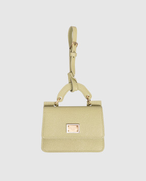 Dolce&Gabbana Green leather business card holder with logo plate BI3401A1001