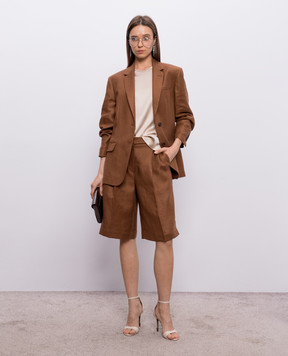 Brunello Cucinelli Beige silk blouse with monil chain M0C59DE310