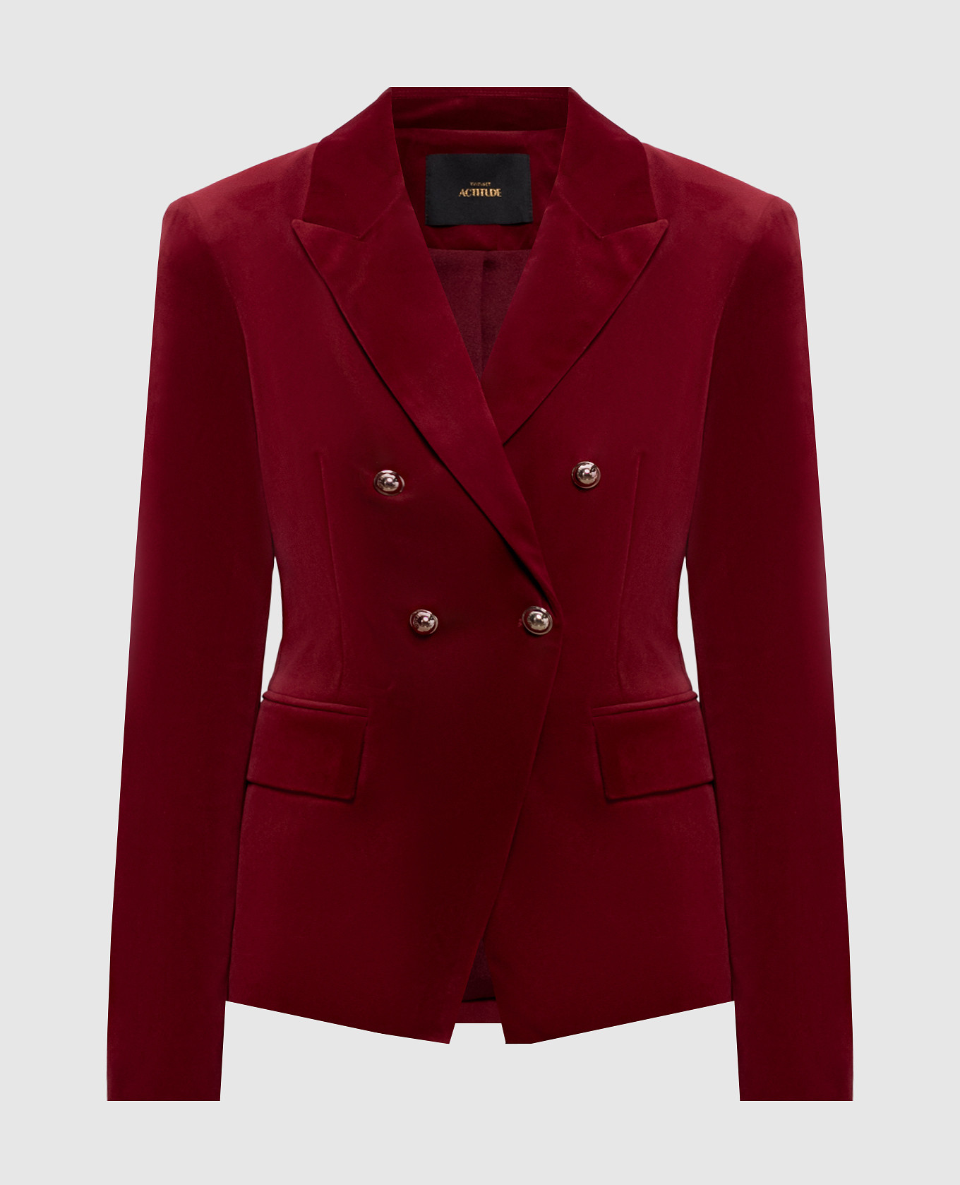 Dubbelknoops jasje van bordeauxrood velours