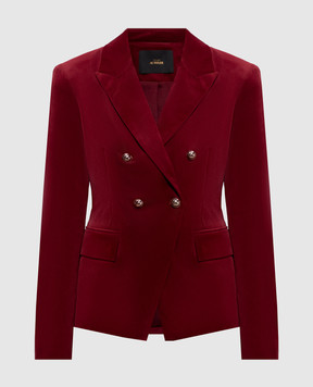 Twinset Burgundy velour double-breasted jacket 262AP2270