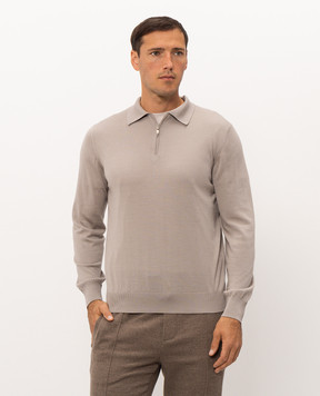 Doriani Cashmere Beige wool, silk and cashmere polo shirt 18057ZIP79