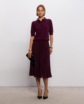 Ermanno Scervino Burgundy checked midi skirt D492O363WVI