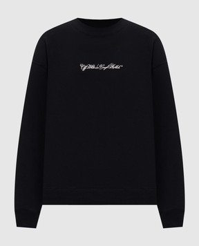 Off-White Black sweatshirt with Script Arrow embroidery 44MBA054S26F001