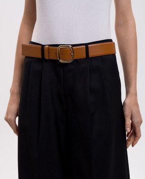 Santoni Brown leather belt with logo CW40VC904C49HFRY