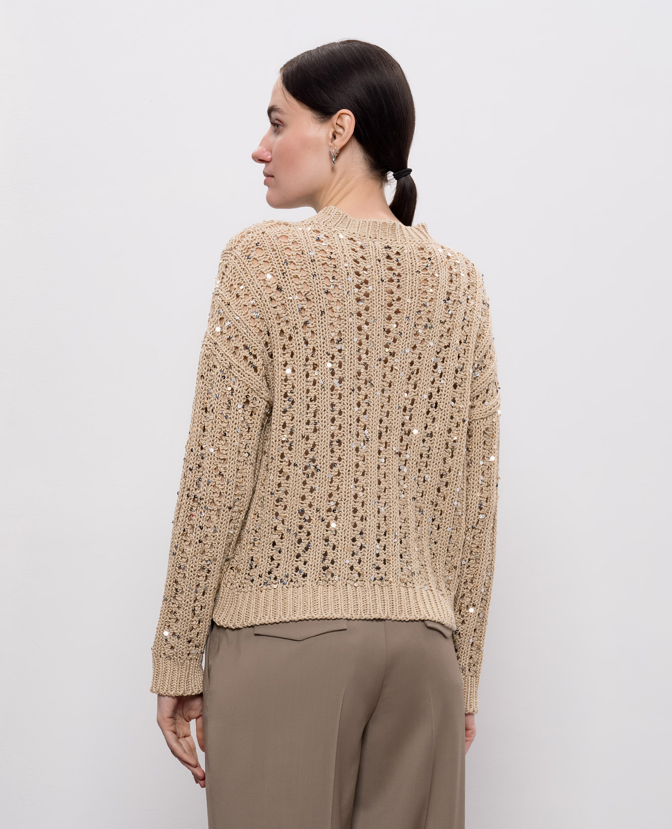 Beige sweater with sequins Peserico 4