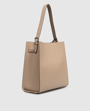 Gianni Notaro Brown leather RUGA bag with logo print 255RUGANIKEL
