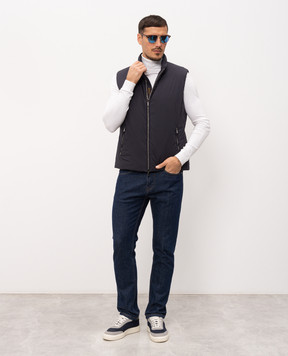 MooRER UROS down vest in blue UROSSKT