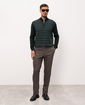 Stefano Ricci Green wool, cashmere and silk polo KE04007L01E26364