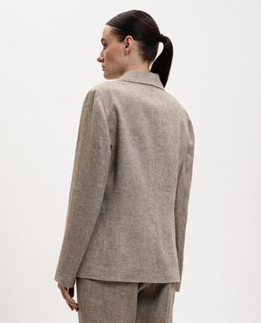 Peserico Beige double-breasted linen jacket S01227F02598