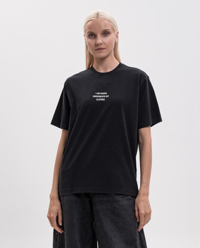 Vetements Black T-shirt with a print of the inscription MH27TR171Bw