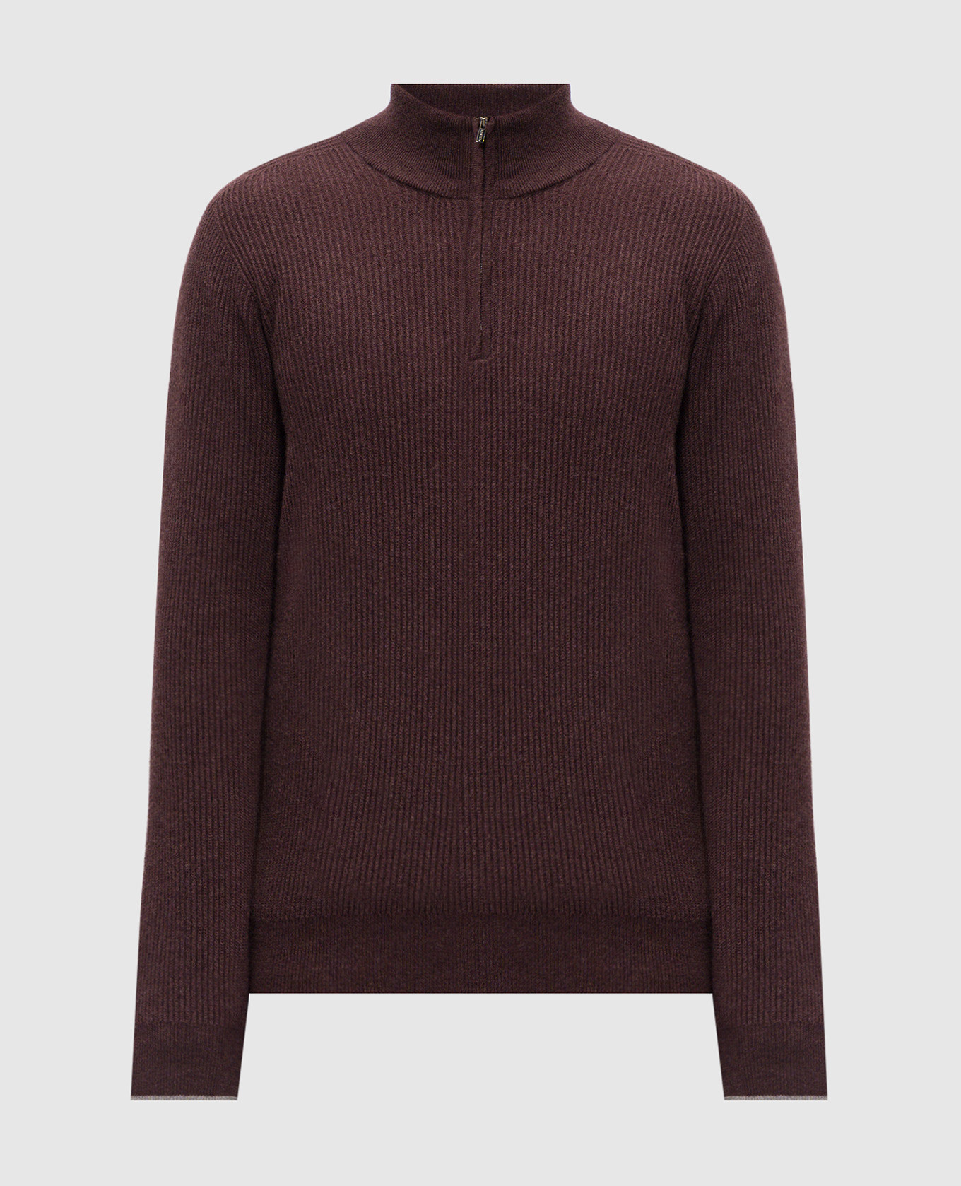 Burgundy cashmere jumper with zipper