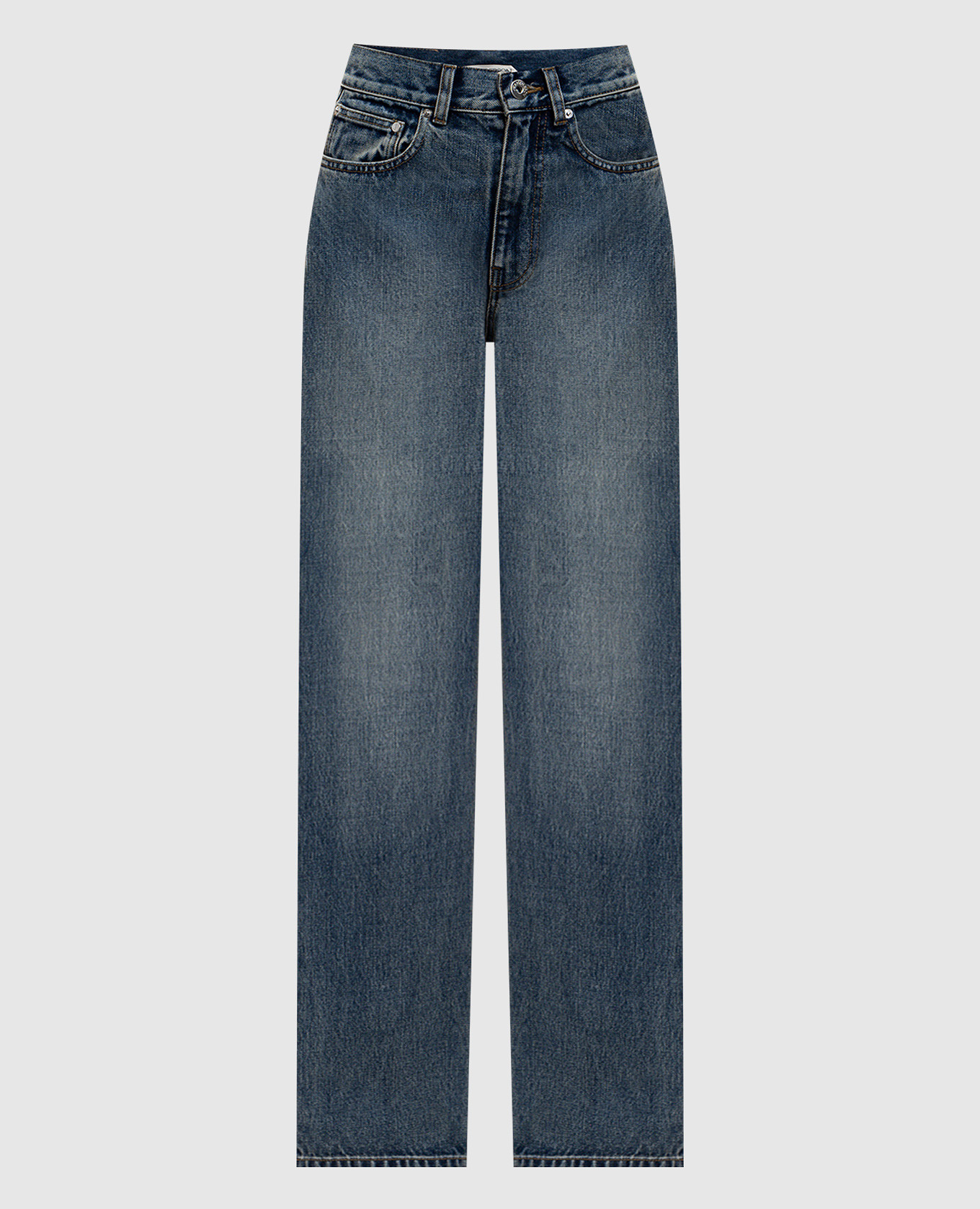 Blue jeans with a worn effect