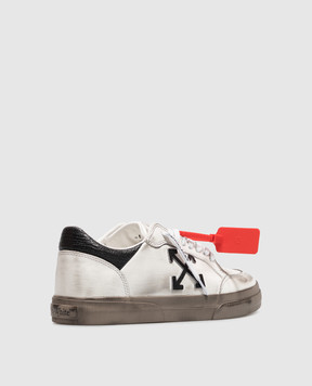 Off-White Vulcanized leather sneakers with a vintage effect OF06386001