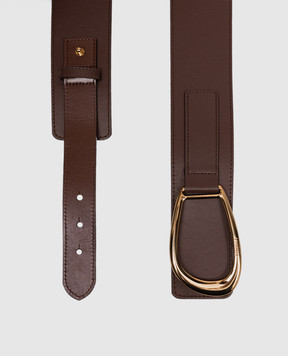 Twinset Brown leather belt with logo engraving 262TA4730