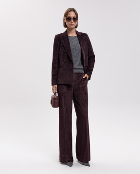 Allude Gray cashmere and silk top with sequins 26577103
