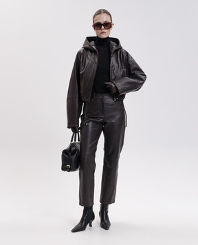 Max Mara Weekend Brown leather pants DESERTO WKDDESERTO