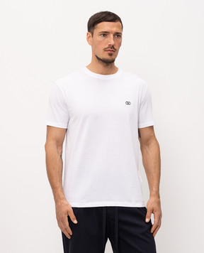 Valentino White T-shirt with embroidered VLogo logo 9V3MG10VBMM