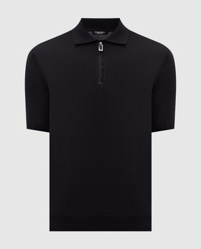 Stefano Ricci Black silk polo shirt K616006Z41F26102