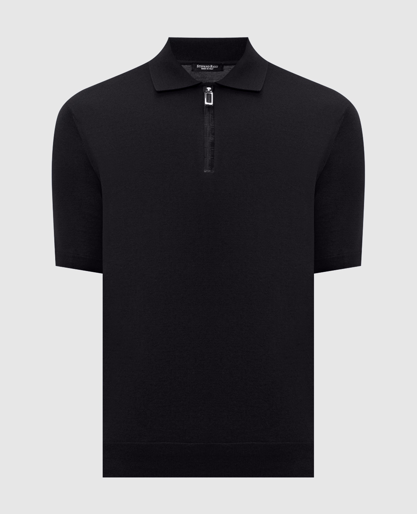 

Black silk polo shirt Stefano Ricci