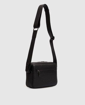 Stefano Ricci Black leather bag with metal logo ND263G9TUVD