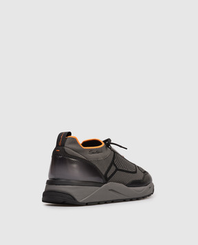 Santoni Gray combination sneakers MBIO22135ANETZNP