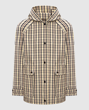 Yves Salomon Army Beige checked jacket 26EFV02670L10W
