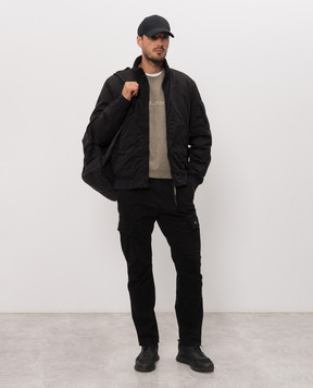C.P. Company Khaki insulated sweatshirt with logo print MSS175A006453S