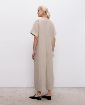 Intoca Beige linen jumpsuit 261MITSAIO1203