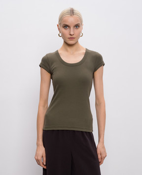 JOSEPH Saba khaki ribbed T-shirt JF009684