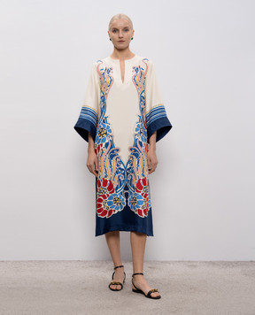 La DoubleJ Beige printed silk dress DRE0564SIL006LEM02