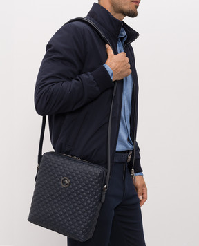 Stefano Ricci Blue leather bag with brand embossing ND156TUMR1MR