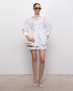 Ermanno Scervino Life White shorts with embroidery D484P311QDV